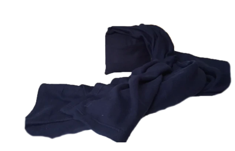 Navy Travel Pillow Throw and Tuck