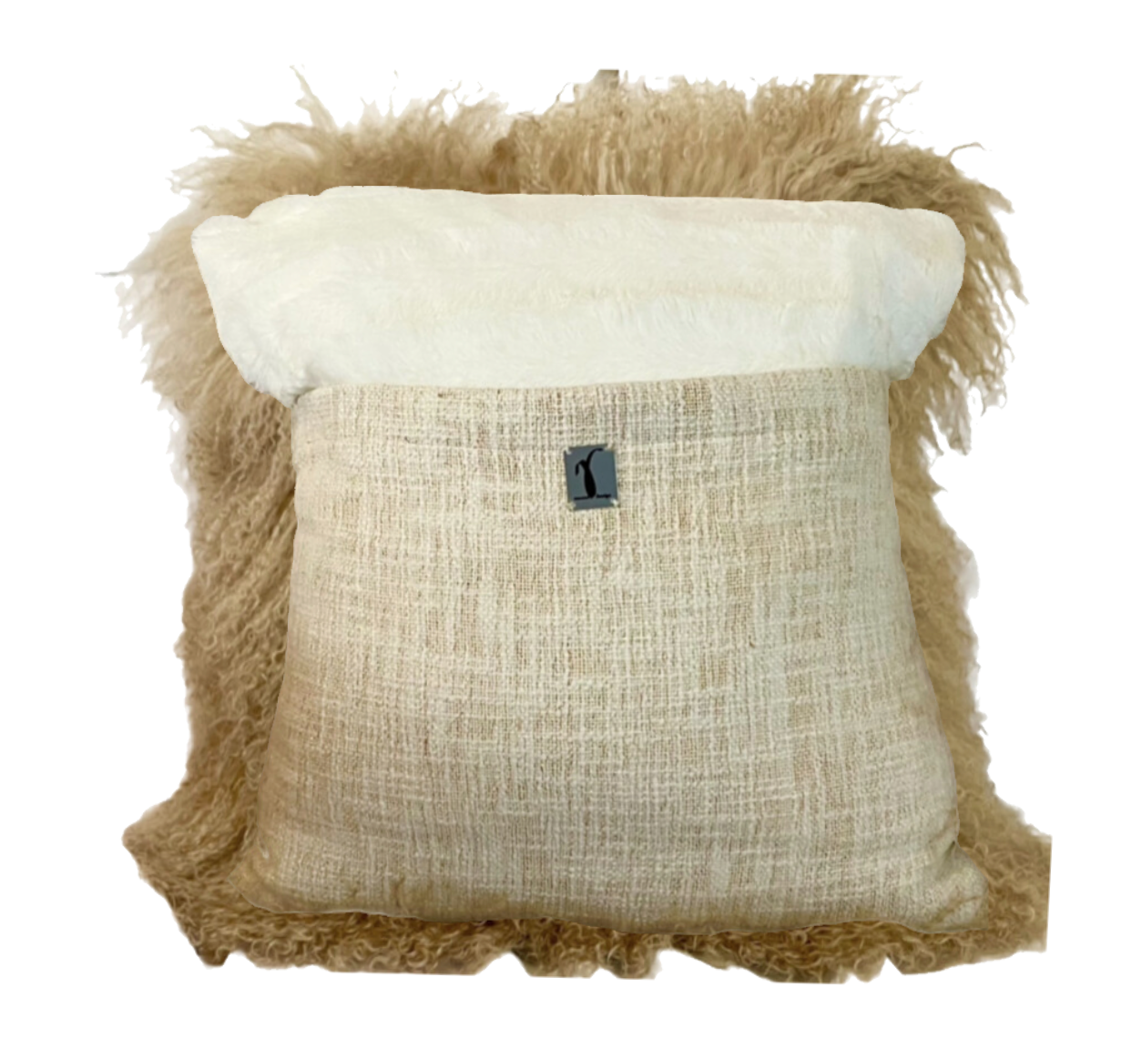 Caramel Mongolian Wool Pillow Throw & Tuck Throw